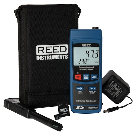 Reed Instruments REED Data Logging Thermo-Hygrometer with Power Adapter and SD Card R6050SD-KIT